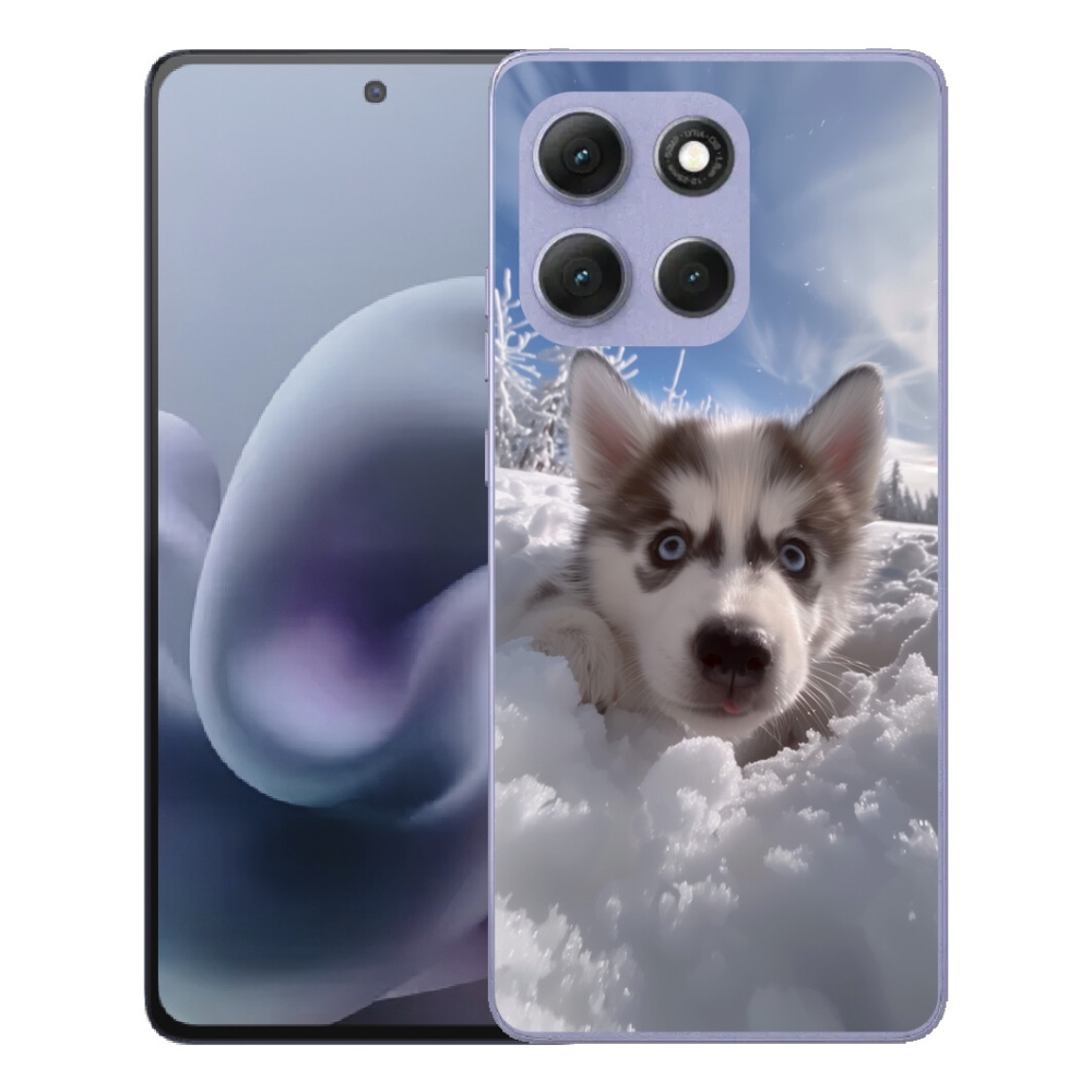Gelový kryt mmCase na Motorola Moto G86 Power 5G - husky ve sněhu