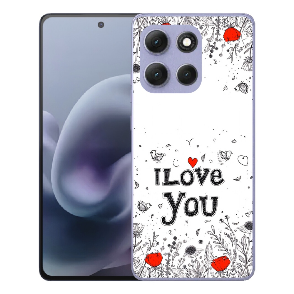 Gelový kryt mmCase na Motorola Moto G86 Power 5G - I love you bílé pozadí
