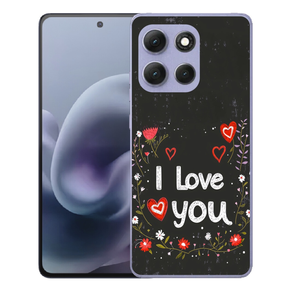 Gelový kryt mmCase na Motorola Moto G86 Power 5G - I love you černé pozadí