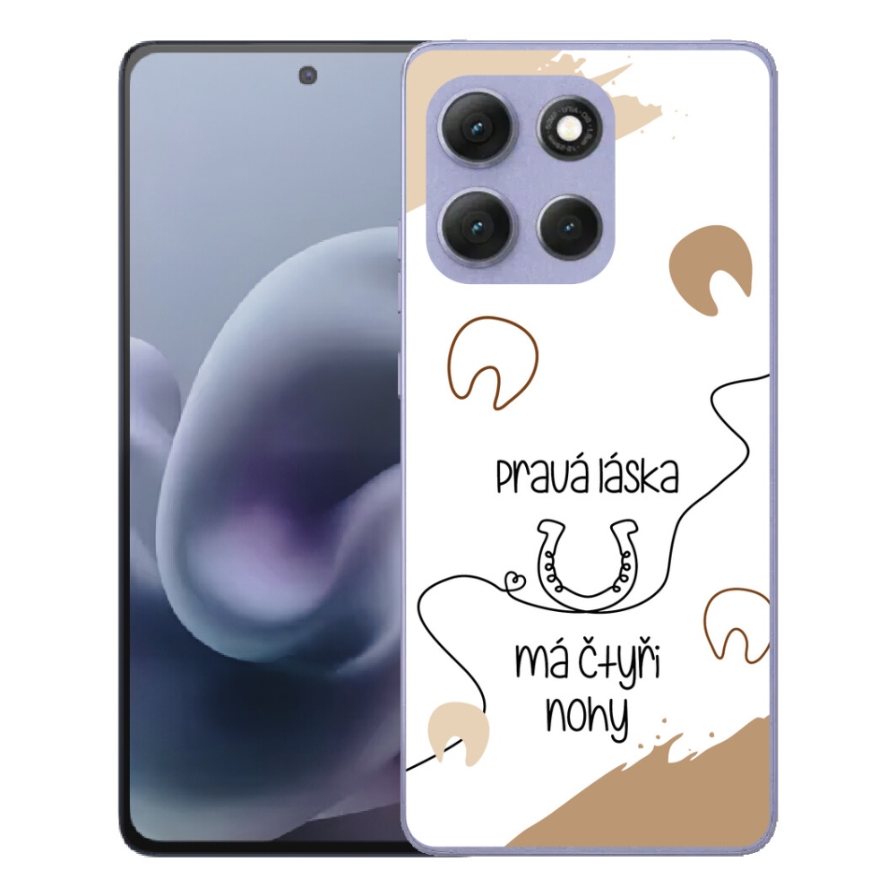 Gelový kryt mmCase na Motorola Moto G86 Power 5G - koňský motiv bílé pozadí