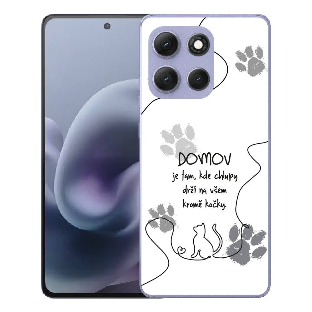 Gelový kryt mmCase na Motorola Moto G86 Power 5G - kočičí motiv bílé pozadí