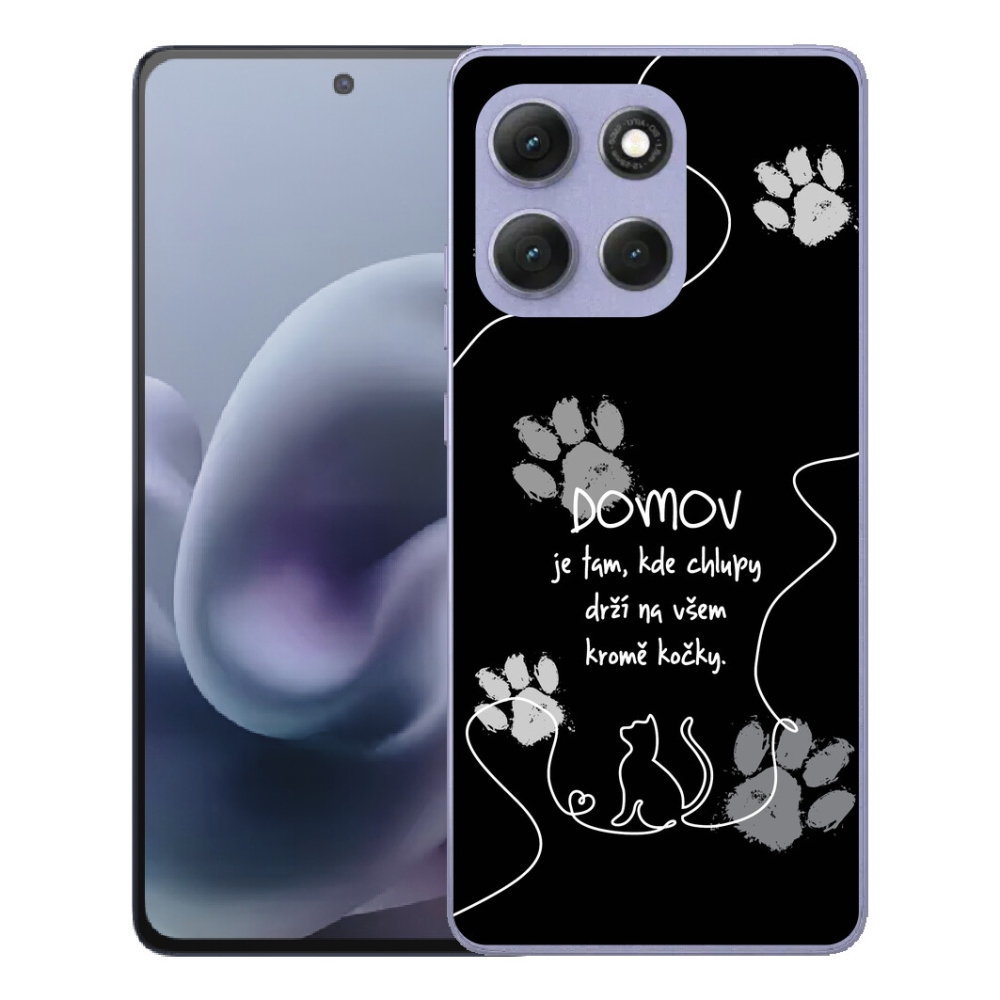Gelový kryt mmCase na Motorola Moto G86 Power 5G - kočičí motiv černé pozadí