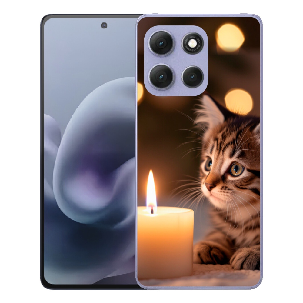 Gelový kryt mmCase na Motorola Moto G86 Power 5G - kotě a svíčka