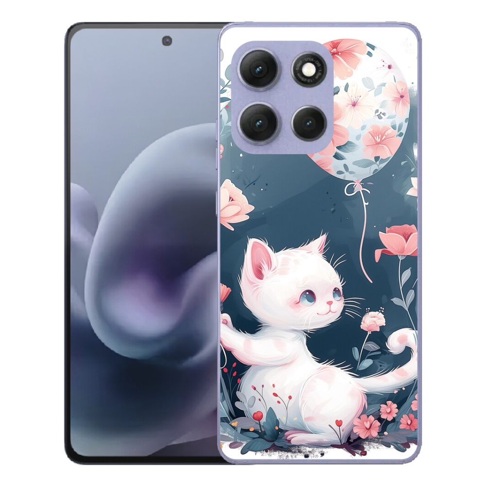Gelový kryt mmCase na Motorola Moto G86 Power 5G - kotě s balónkem