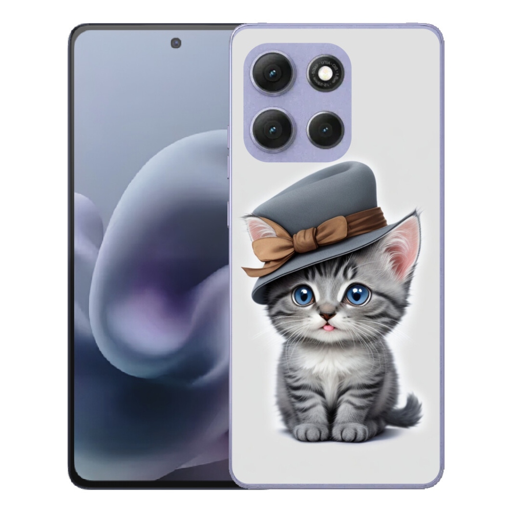 Gelový kryt mmCase na Motorola Moto G86 Power 5G - kotě s kloboukem