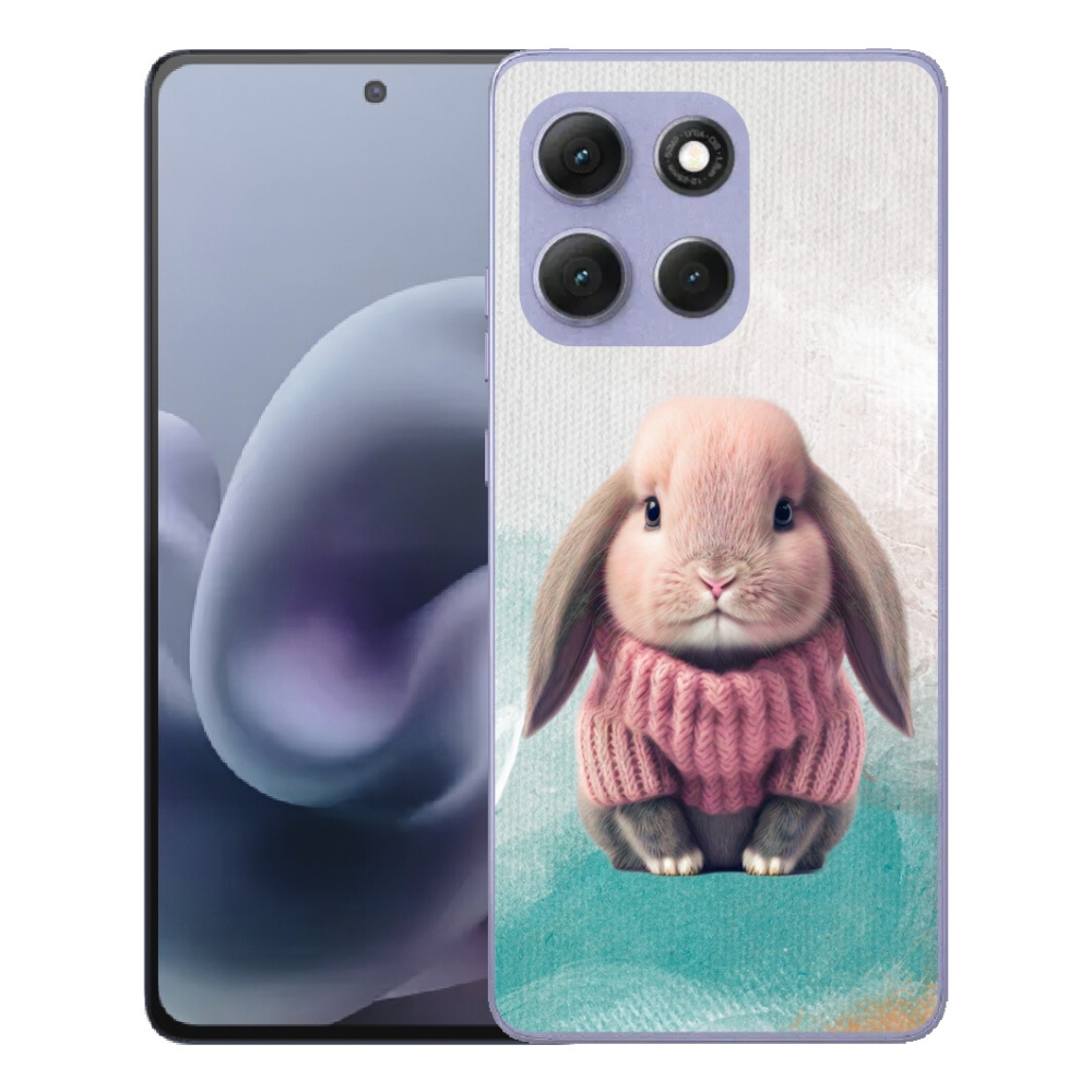 Gelový kryt mmCase na Motorola Moto G86 Power 5G - králíček ve svetru