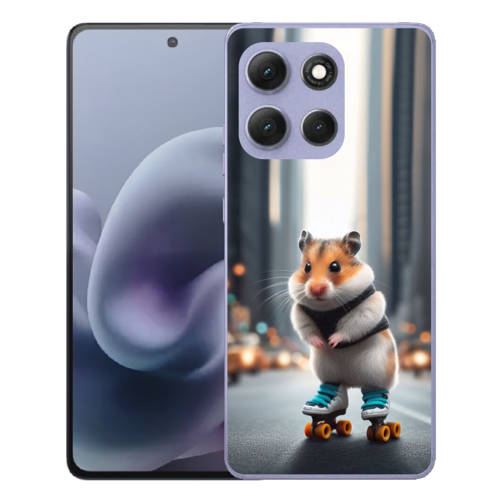 Gelový kryt mmCase na Motorola Moto G86 Power 5G - křeček na bruslích