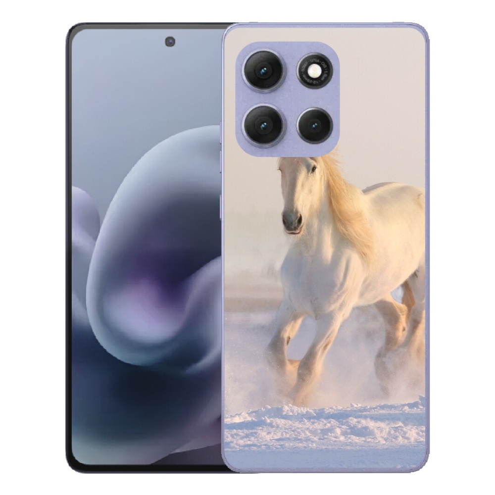 Gelový kryt mmCase na Motorola Moto G86 Power 5G - kůň ve sněhu