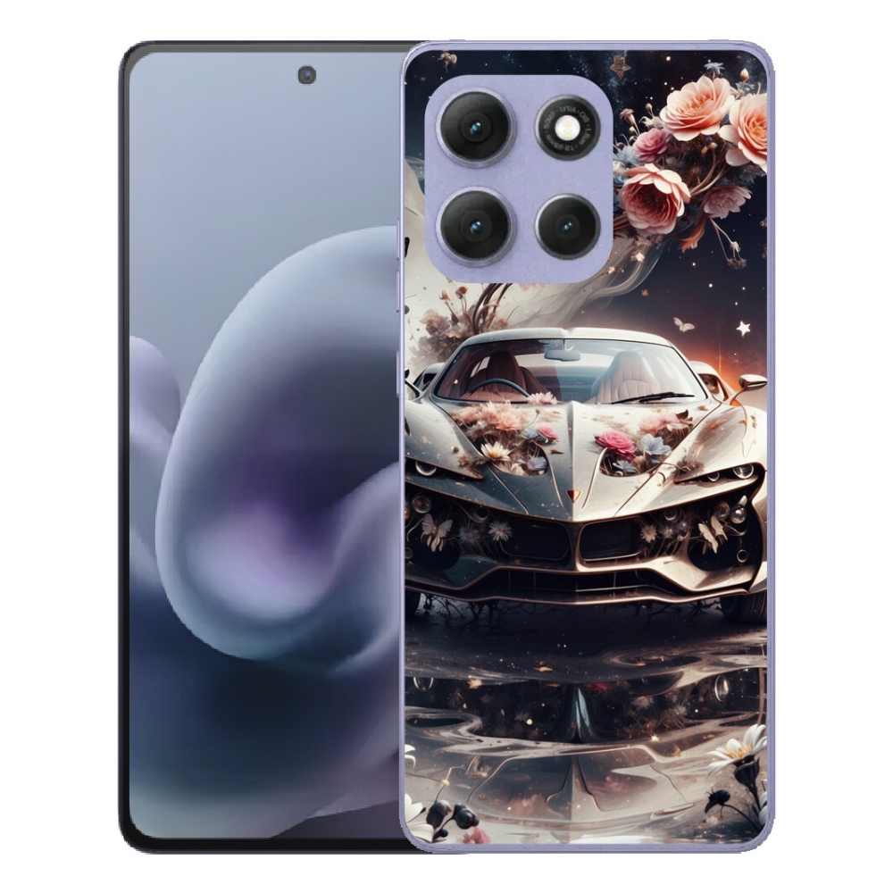 Gelový kryt mmCase na Motorola Moto G86 Power 5G - květinový sportovní vůz