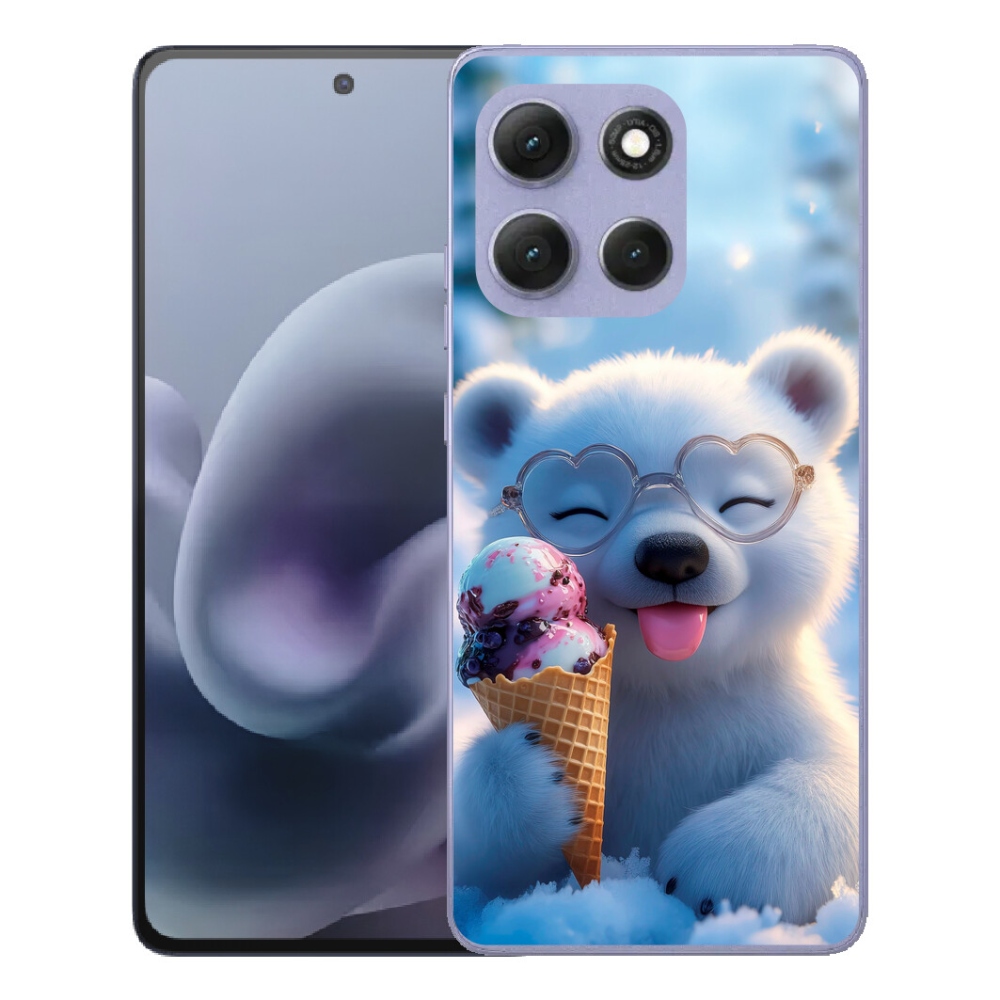 Gelový kryt mmCase na Motorola Moto G86 Power 5G - medvídek se zmrzlinou