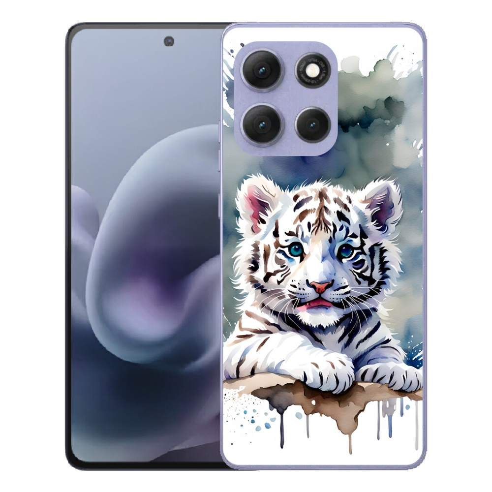 Gelový kryt mmCase na Motorola Moto G86 Power 5G - mládě bílého tygra