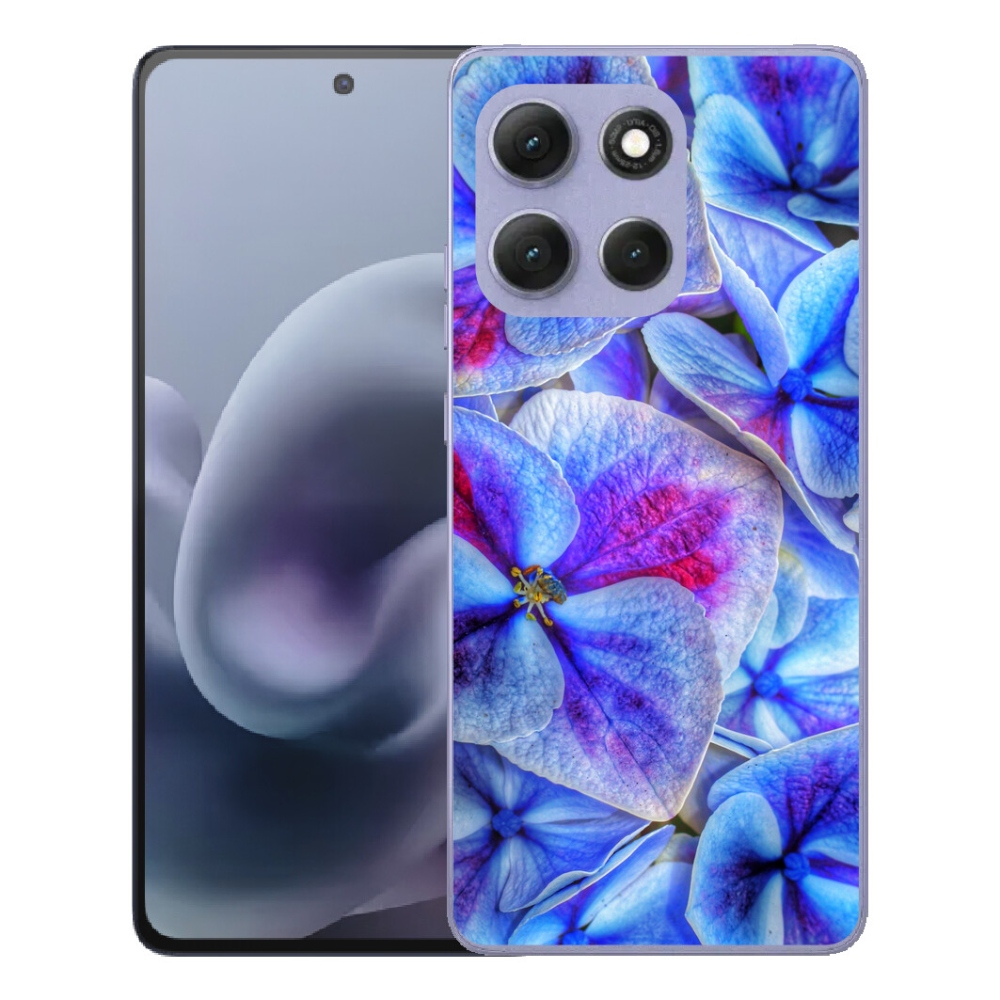Gelový kryt mmCase na Motorola Moto G86 Power 5G - modré květy 1