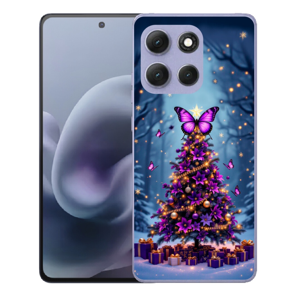 Gelový kryt mmCase na Motorola Moto G86 Power 5G - motýlí vánoční stromek
