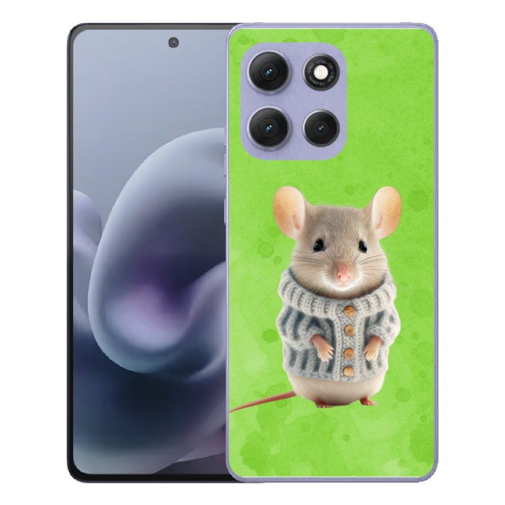 Gelový kryt mmCase na Motorola Moto G86 Power 5G - myška ve svetru