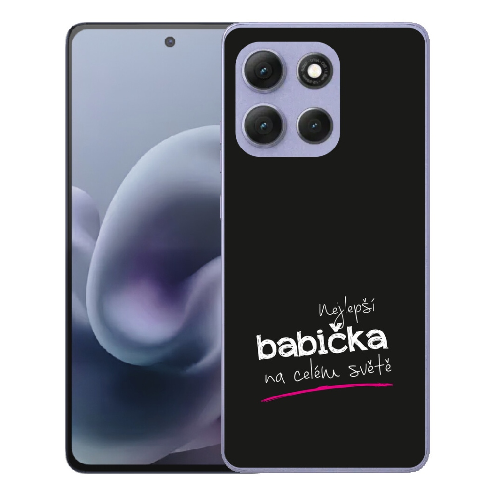 Gelový kryt mmCase na Motorola Moto G86 Power 5G - nejlepší babička 4 černé pozadí