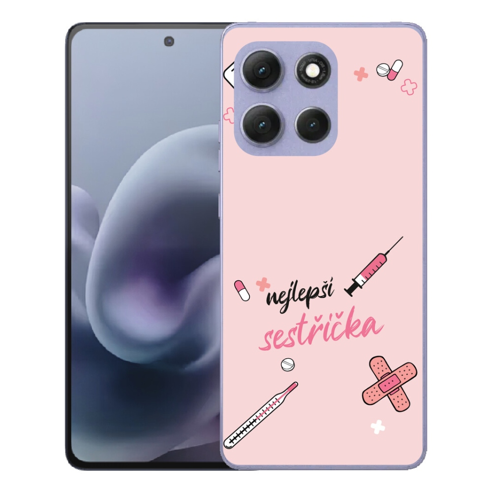 Gelový kryt mmCase na Motorola Moto G86 Power 5G - nejlepší sestřička růžové pozadí