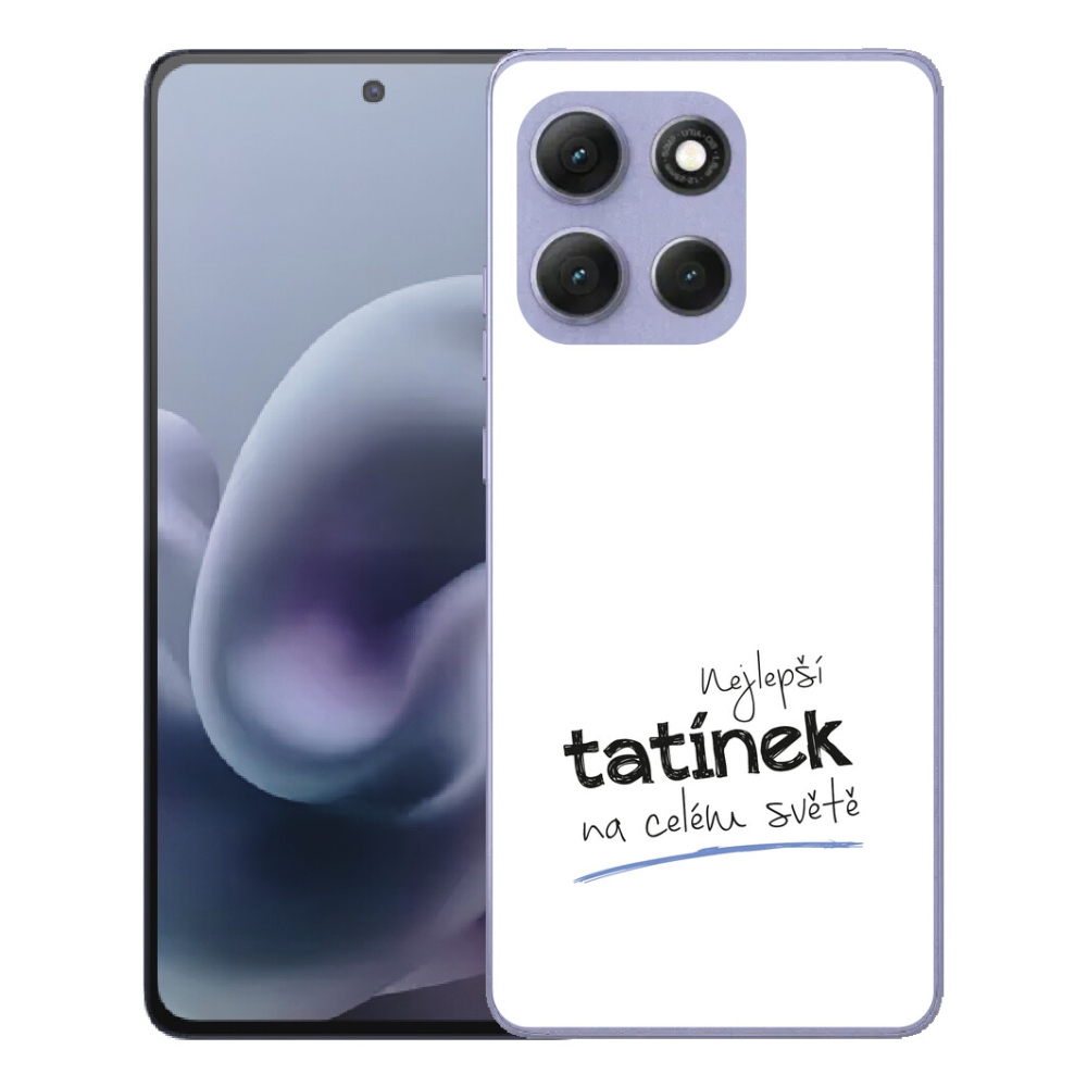 Gelový kryt mmCase na Motorola Moto G86 Power 5G - nejlepší tatínek 4 bílé pozadí