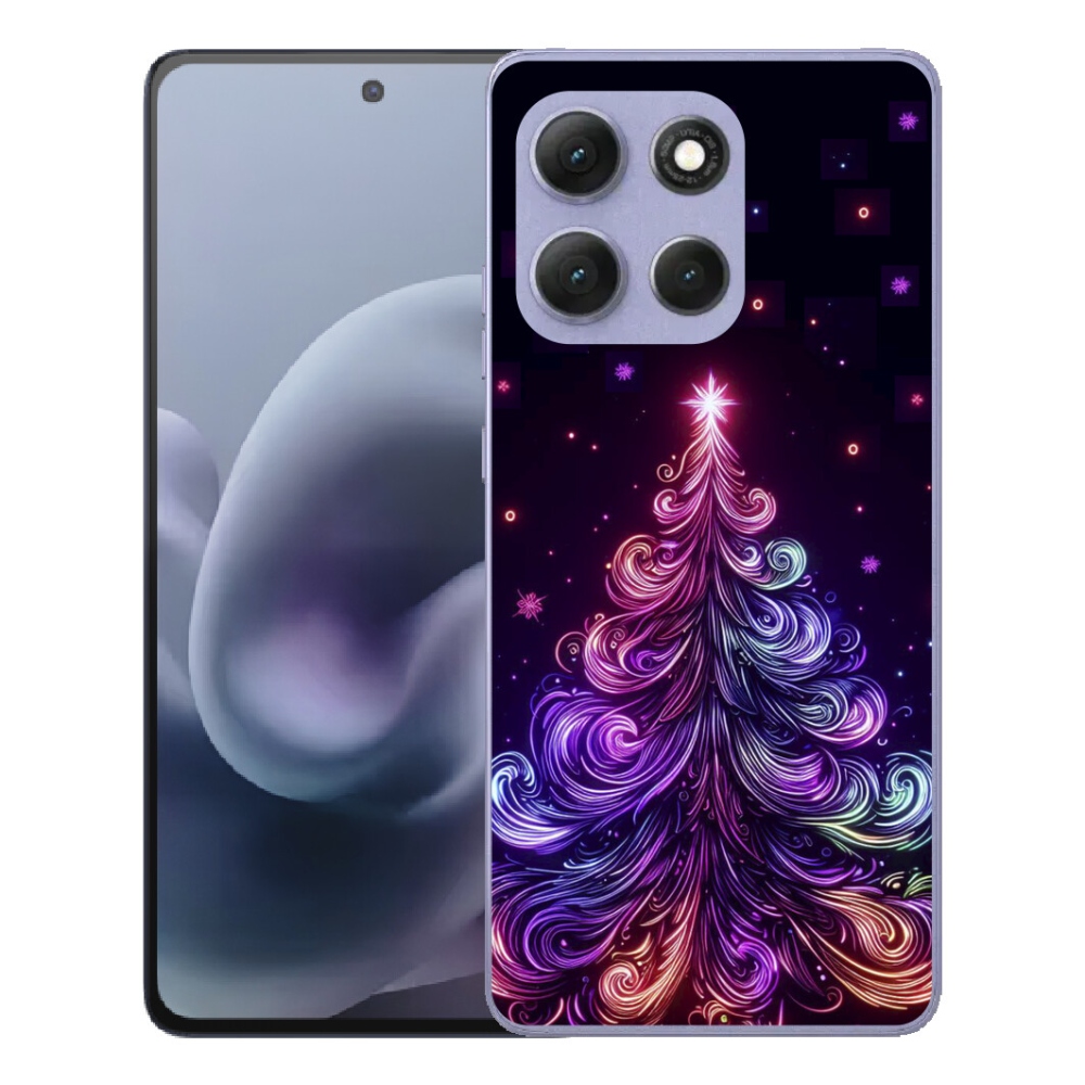 Gelový kryt mmCase na Motorola Moto G86 Power 5G - neonový vánoční stromek 1