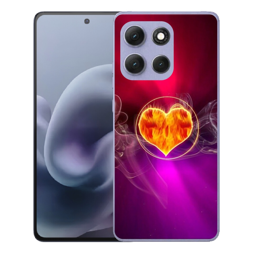 Gelový kryt mmCase na Motorola Moto G86 Power 5G - ohnivé srdce