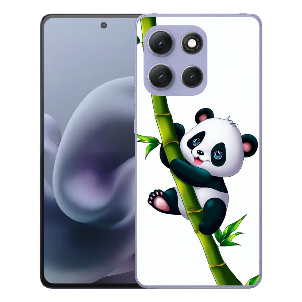 Gelový kryt mmCase na Motorola Moto G86 Power 5G - panda na bambusu