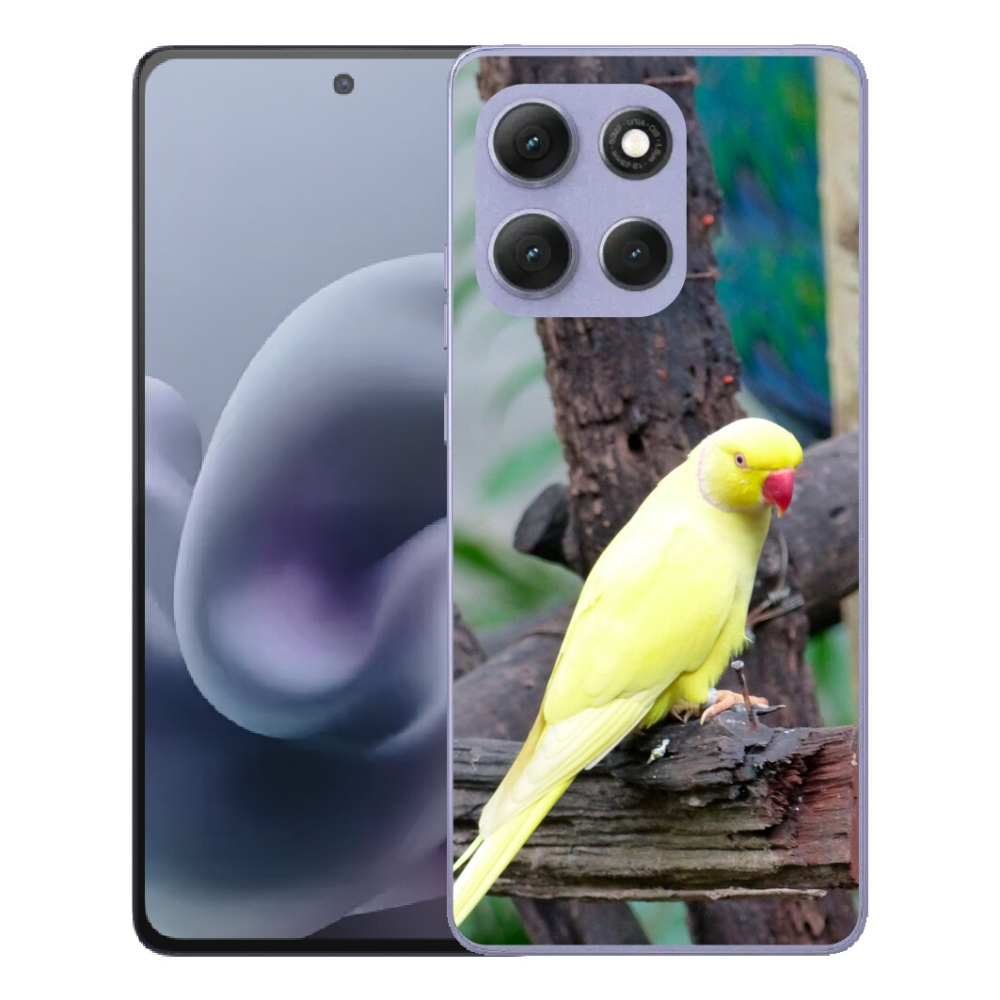 Gelový kryt mmCase na Motorola Moto G86 Power 5G - papoušek alexandr žlutý