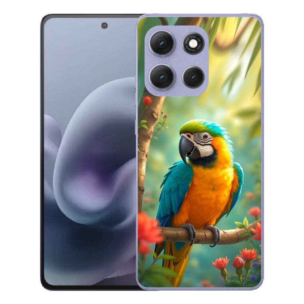 Gelový kryt mmCase na Motorola Moto G86 Power 5G - papoušek ara modrožlutá