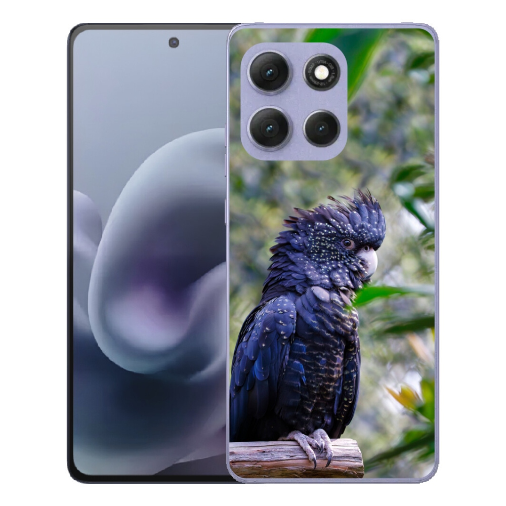 Gelový kryt mmCase na Motorola Moto G86 Power 5G - papoušek kakadu černý