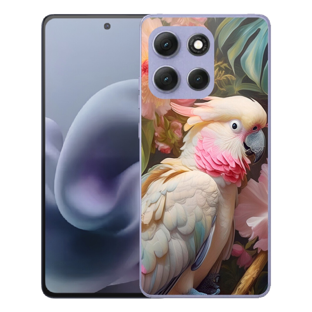 Gelový kryt mmCase na Motorola Moto G86 Power 5G - papoušek kakadu růžový 2