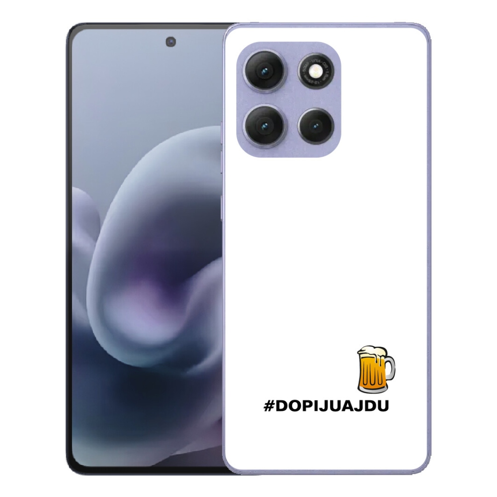 Gelový kryt mmCase na Motorola Moto G86 Power 5G - pivní motiv 1 bílé pozadí