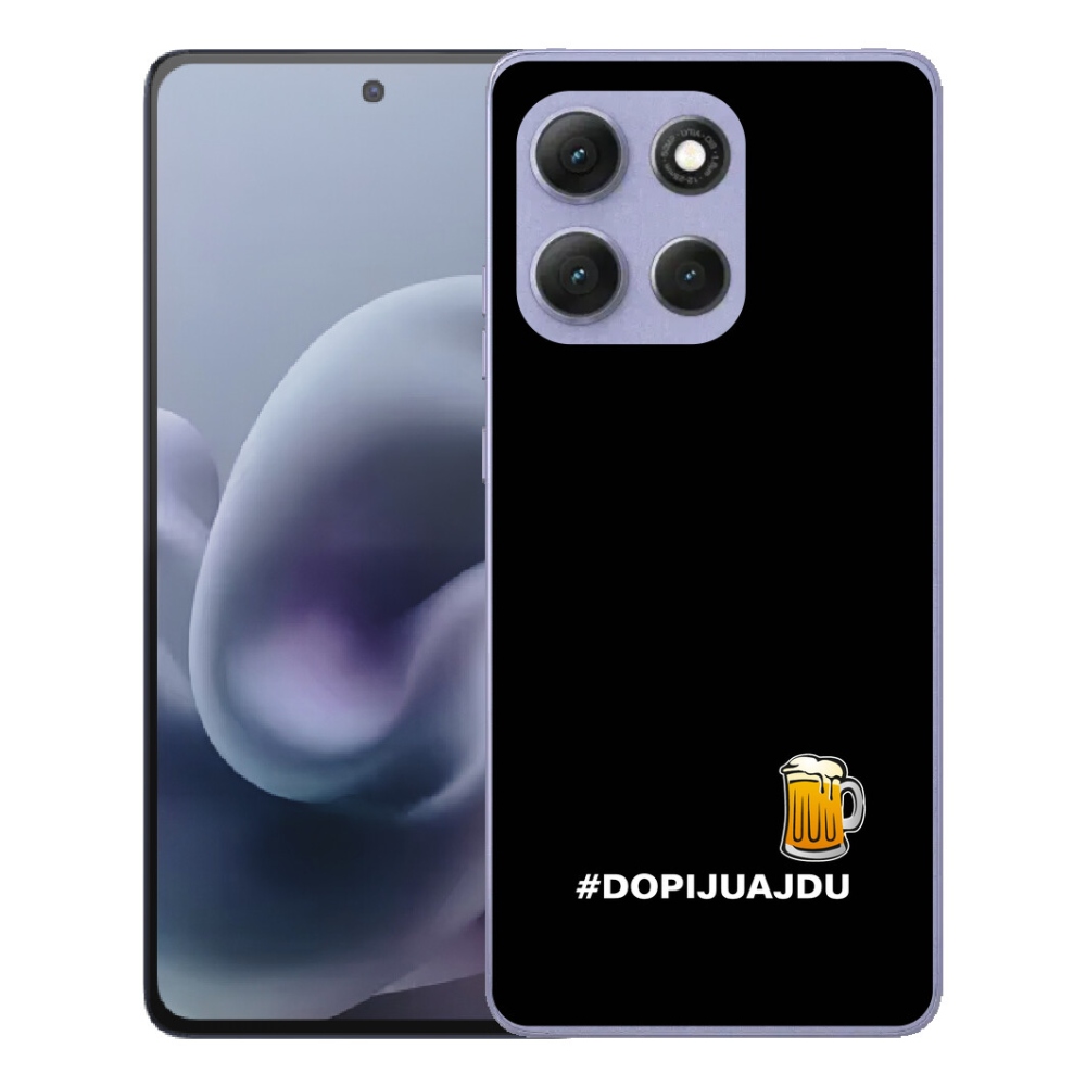 Gelový kryt mmCase na Motorola Moto G86 Power 5G - pivní motiv 1 černé pozadí