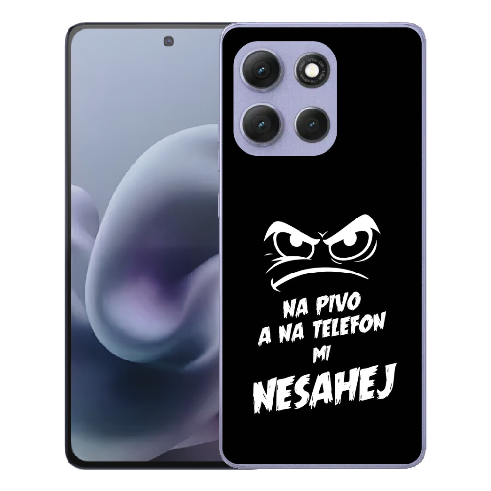 Gelový kryt mmCase na Motorola Moto G86 Power 5G - pivní motiv 2 černé pozadí