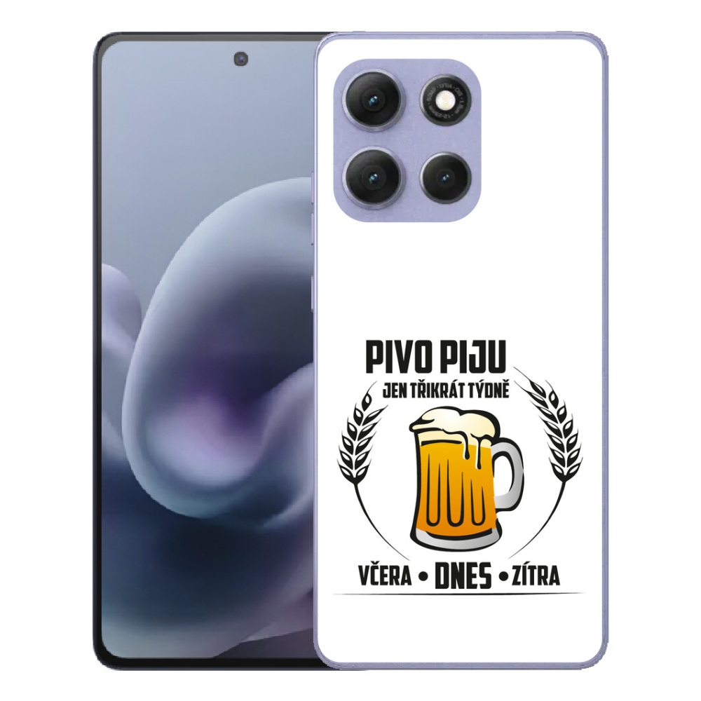 Gelový kryt mmCase na Motorola Moto G86 Power 5G - pivní motiv bílé pozadí