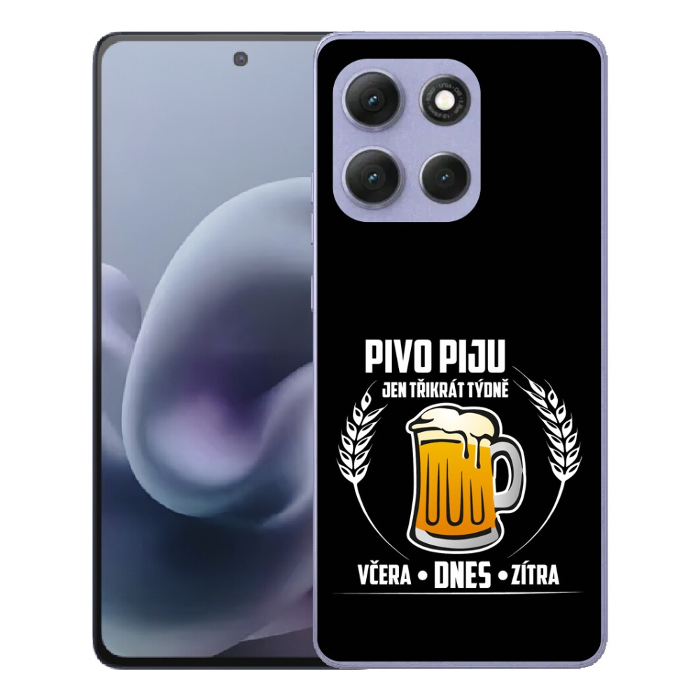 Gelový kryt mmCase na Motorola Moto G86 Power 5G - pivní motiv černé pozadí