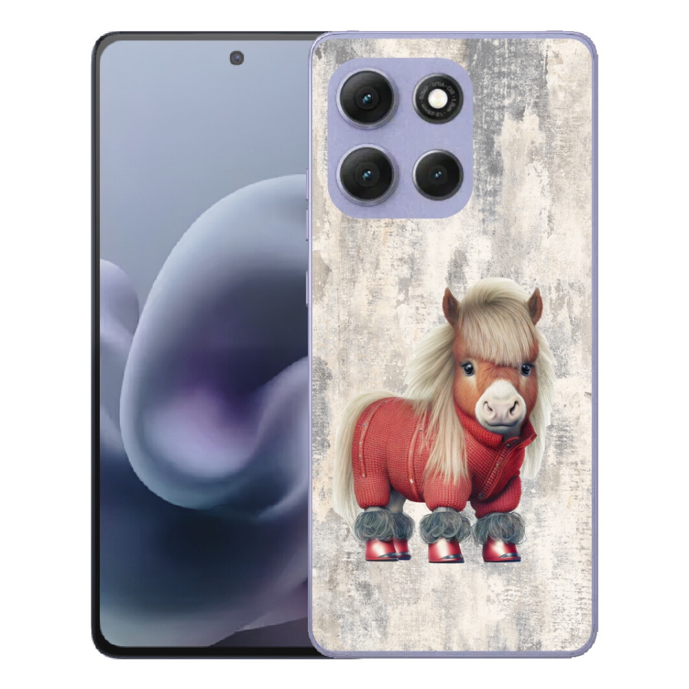 Gelový kryt mmCase na Motorola Moto G86 Power 5G - poník ve svetru