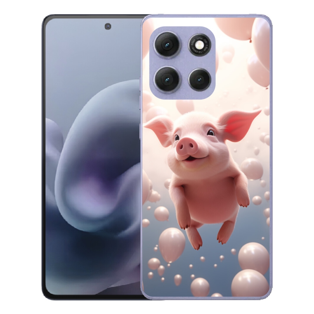 Gelový kryt mmCase na Motorola Moto G86 Power 5G - prasátko s balónky