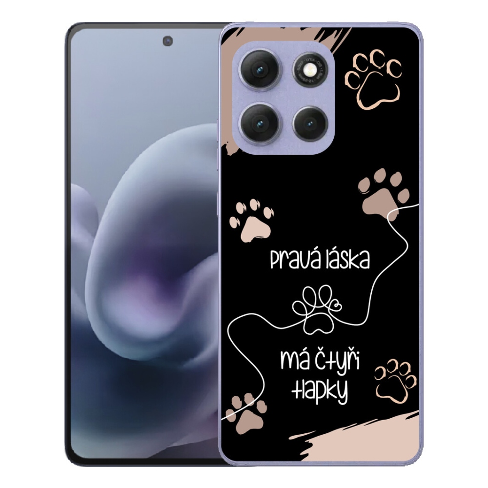 Gelový kryt mmCase na Motorola Moto G86 Power 5G - psí motiv 1 černé pozadí