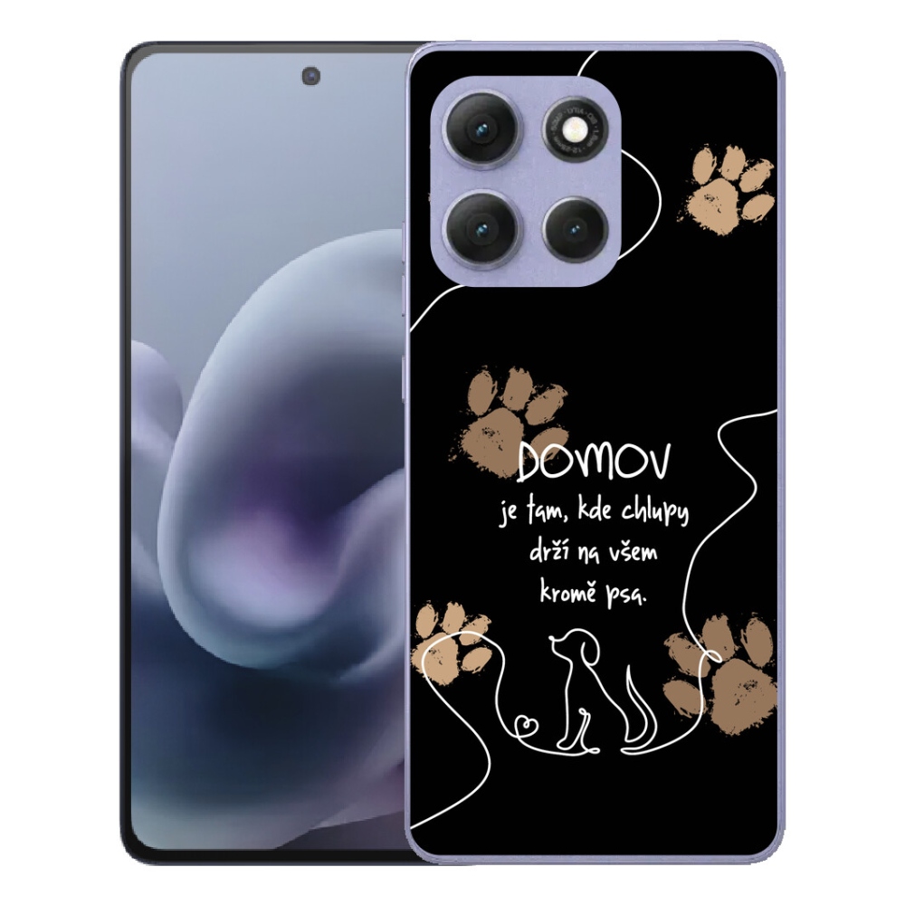 Gelový kryt mmCase na Motorola Moto G86 Power 5G - psí motiv černé pozadí