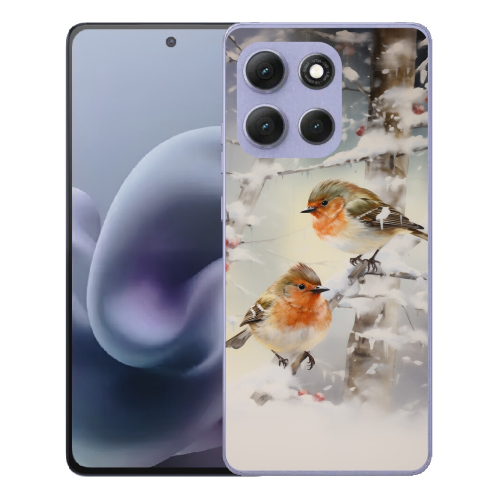 Gelový kryt mmCase na Motorola Moto G86 Power 5G - ptáčci v zimě