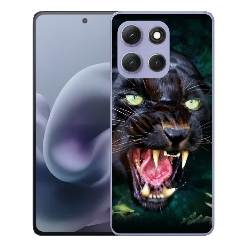 Gelový kryt mmCase na Motorola Moto G86 Power 5G - rozzuřený černý panter