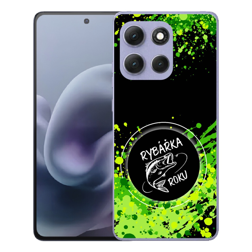 Gelový kryt mmCase na Motorola Moto G86 Power 5G - rybářka roku černé pozadí
