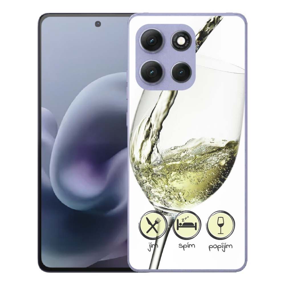 Gelový kryt mmCase na Motorola Moto G86 Power 5G - sklenička vína bílé