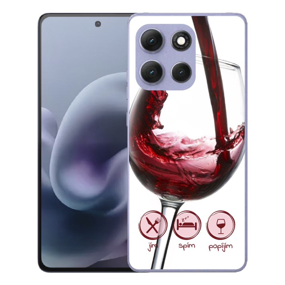 Gelový kryt mmCase na Motorola Moto G86 Power 5G - sklenička vína červené