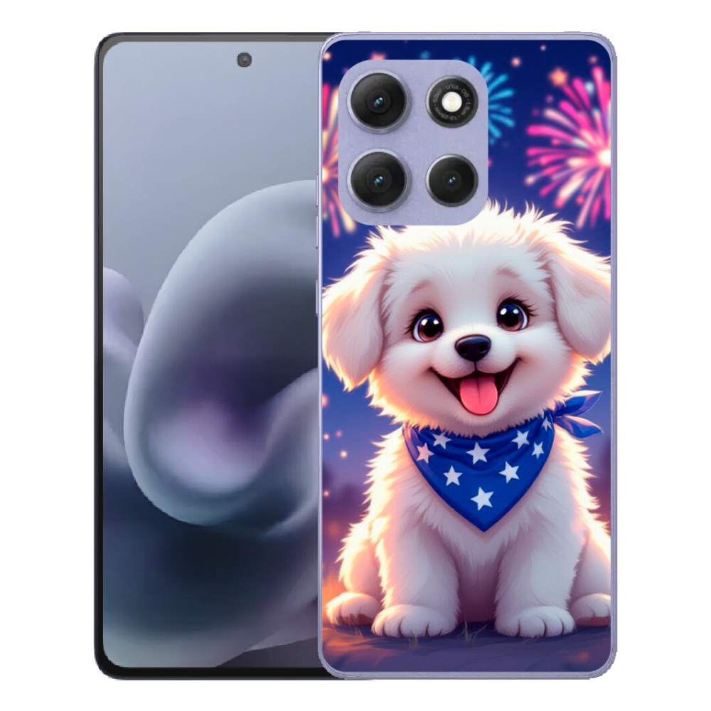 Gelový kryt mmCase na Motorola Moto G86 Power 5G - slavnostní štěně