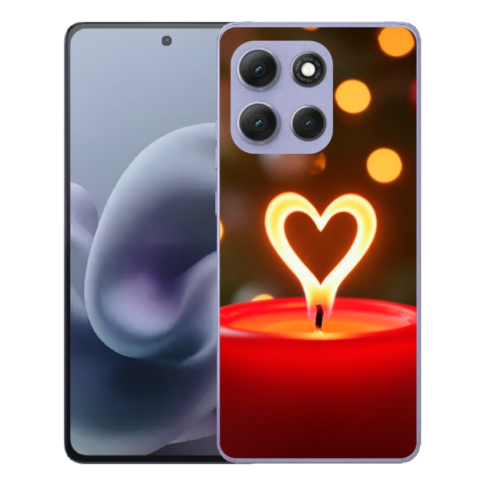 Gelový kryt mmCase na Motorola Moto G86 Power 5G - srdce z plamene