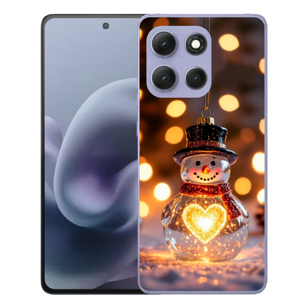 Gelový kryt mmCase na Motorola Moto G86 Power 5G - svítící vánoční sněhulák