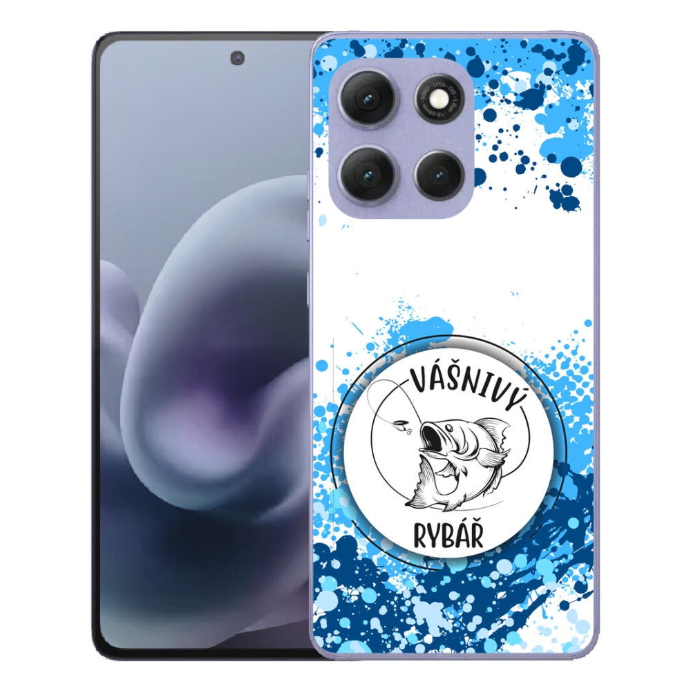 Gelový kryt mmCase na Motorola Moto G86 Power 5G - vášnivý rybář bílé pozadí
