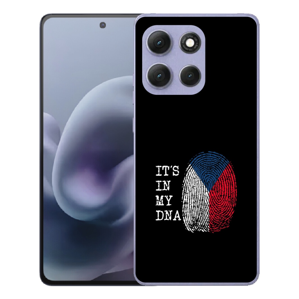 Gelový kryt mmCase na Motorola Moto G86 Power 5G - vlajka otisk prstu černé pozadí