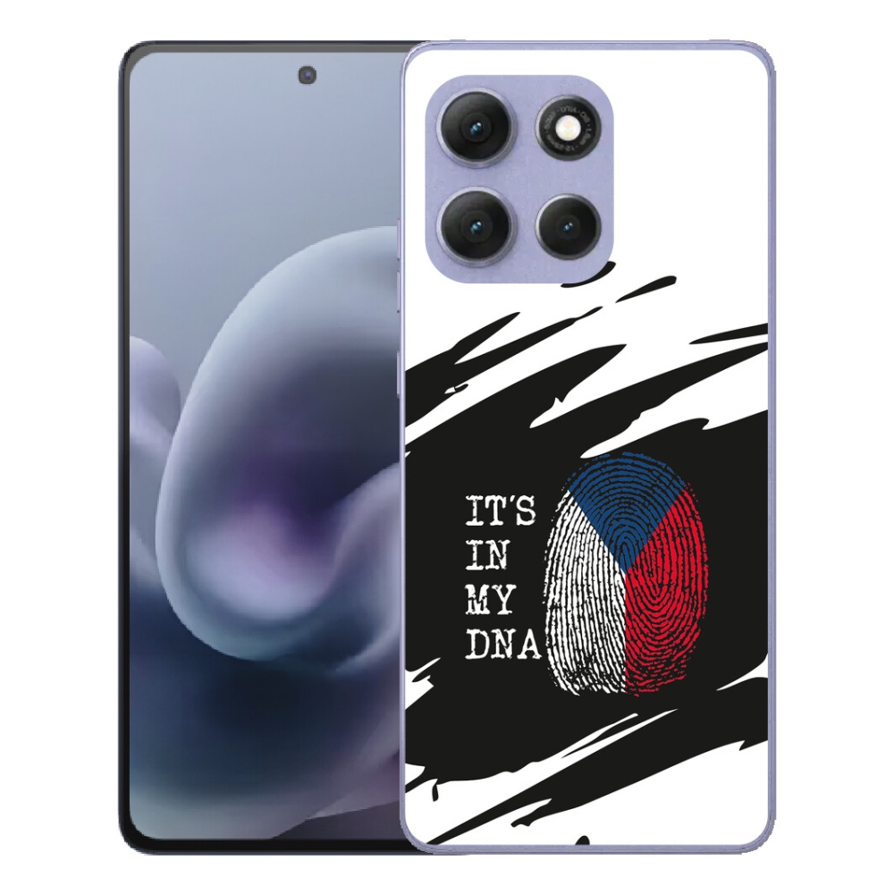 Gelový kryt mmCase na Motorola Moto G86 Power 5G - vlajka otisk prstu černobílé pozadí
