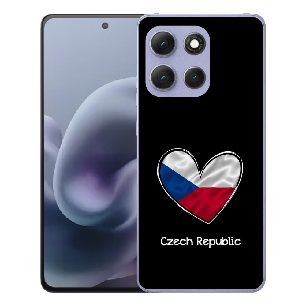 Gelový kryt mmCase na Motorola Moto G86 Power 5G - vlajka srdce černé pozadí