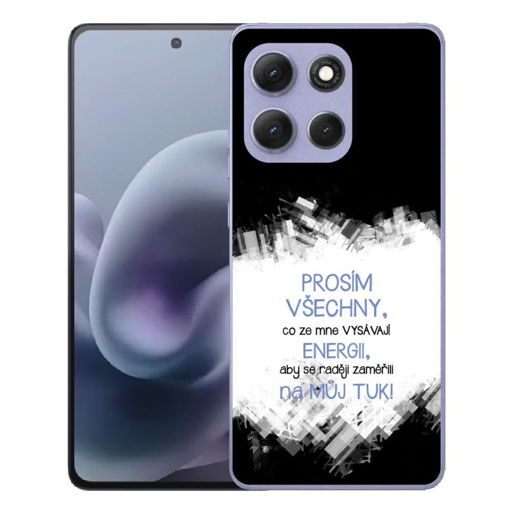 Gelový kryt mmCase na Motorola Moto G86 Power 5G - vtipný text 1 modrý